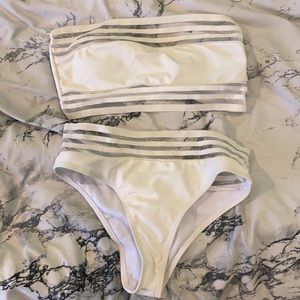 White bandeau bikini